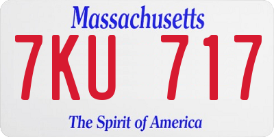 MA license plate 7KU717