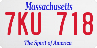 MA license plate 7KU718