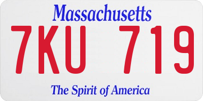 MA license plate 7KU719