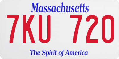 MA license plate 7KU720
