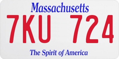 MA license plate 7KU724