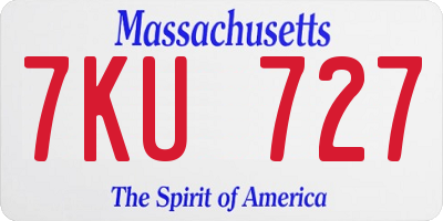 MA license plate 7KU727