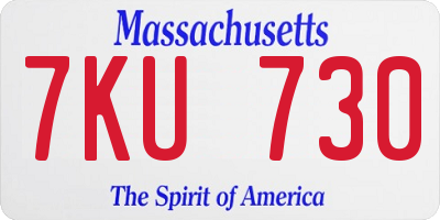MA license plate 7KU730