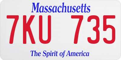 MA license plate 7KU735