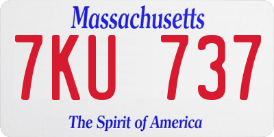 MA license plate 7KU737
