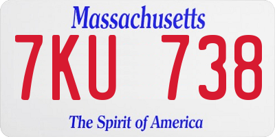 MA license plate 7KU738