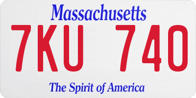 MA license plate 7KU740