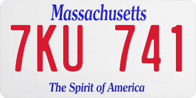 MA license plate 7KU741