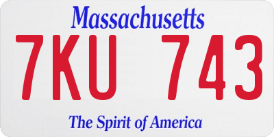 MA license plate 7KU743