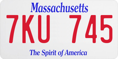 MA license plate 7KU745