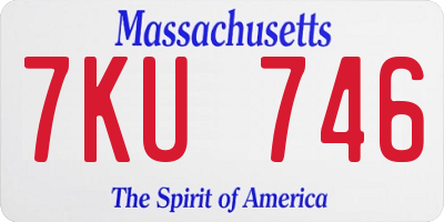 MA license plate 7KU746