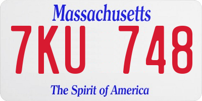 MA license plate 7KU748
