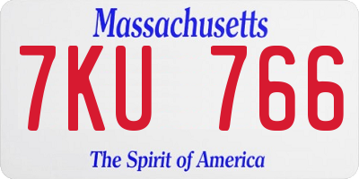 MA license plate 7KU766