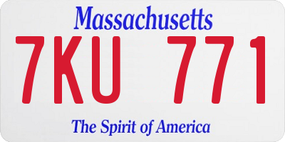 MA license plate 7KU771