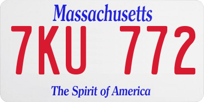 MA license plate 7KU772