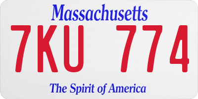 MA license plate 7KU774