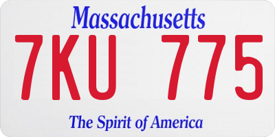 MA license plate 7KU775