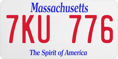 MA license plate 7KU776