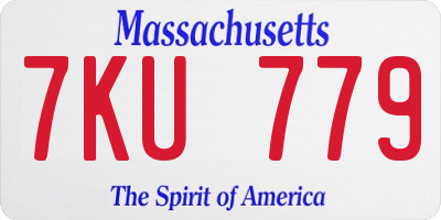 MA license plate 7KU779