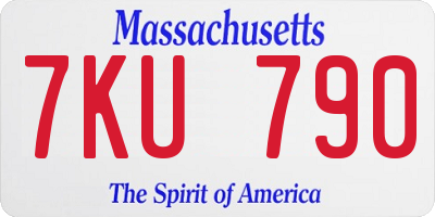 MA license plate 7KU790