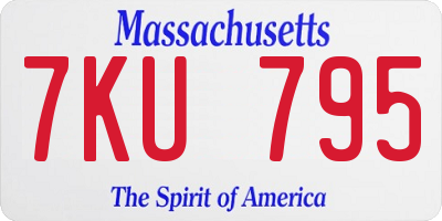 MA license plate 7KU795