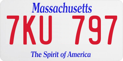 MA license plate 7KU797