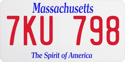MA license plate 7KU798