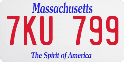 MA license plate 7KU799
