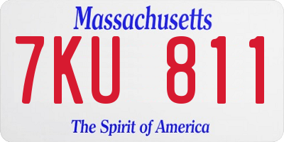 MA license plate 7KU811