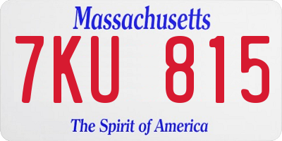 MA license plate 7KU815