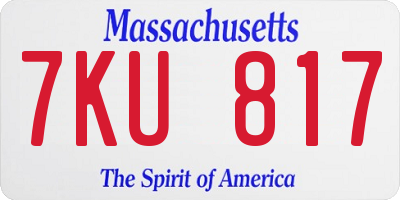 MA license plate 7KU817