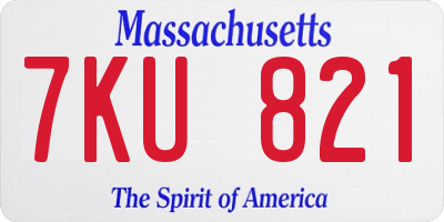 MA license plate 7KU821