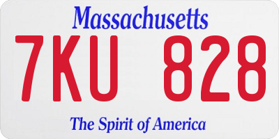 MA license plate 7KU828