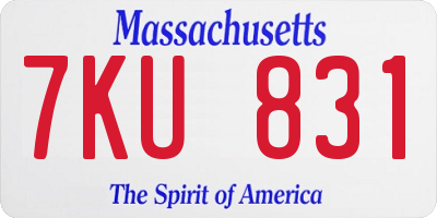 MA license plate 7KU831