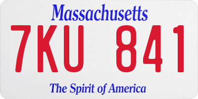 MA license plate 7KU841