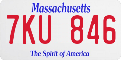 MA license plate 7KU846
