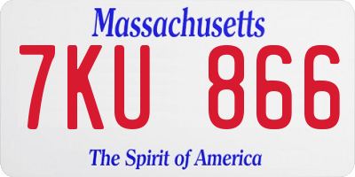 MA license plate 7KU866