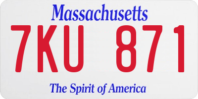 MA license plate 7KU871
