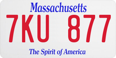 MA license plate 7KU877