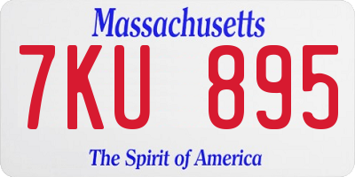 MA license plate 7KU895