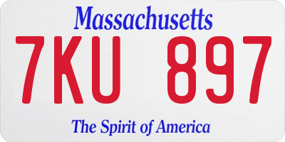 MA license plate 7KU897