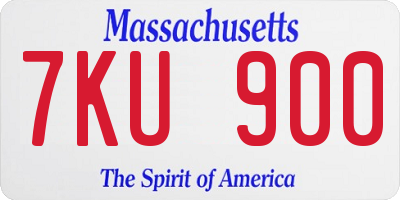 MA license plate 7KU900
