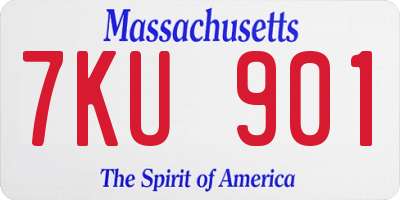 MA license plate 7KU901