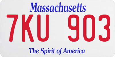 MA license plate 7KU903