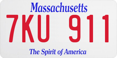 MA license plate 7KU911