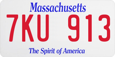MA license plate 7KU913