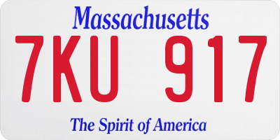 MA license plate 7KU917