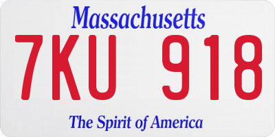 MA license plate 7KU918