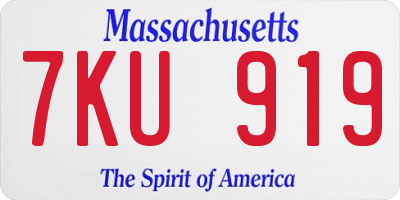 MA license plate 7KU919