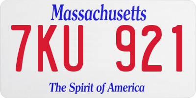 MA license plate 7KU921